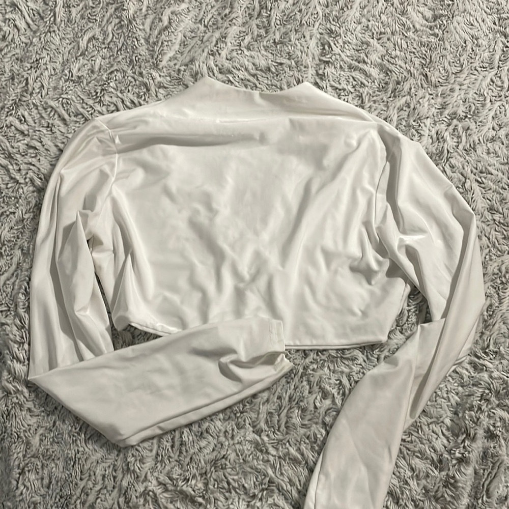 CLUB LONDON long sleeve crop top white